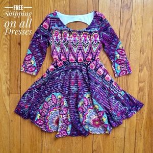 Girls colorful boho Dress Sz 7
